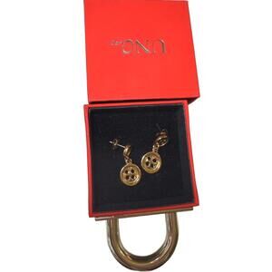 Uno de 50 Gold Button Dangle Earrings
